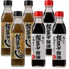 【ポイント3倍】丸ごと昆布だし・醤油 合計6本(各3本)セット (北海道ケンソ)北海道昆布使用