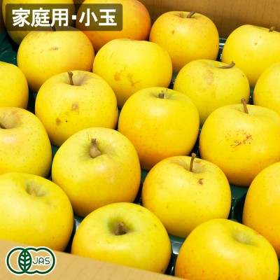 【小玉・家庭用】有機 シナノゴールド 2.5kg 有機JAS (青森県 北上農園) りんご